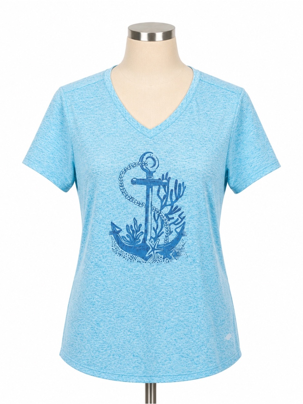 Reel Legends Women’s Anchor Graphic T-Shirt Medium Fishing Vacation Summer NWT